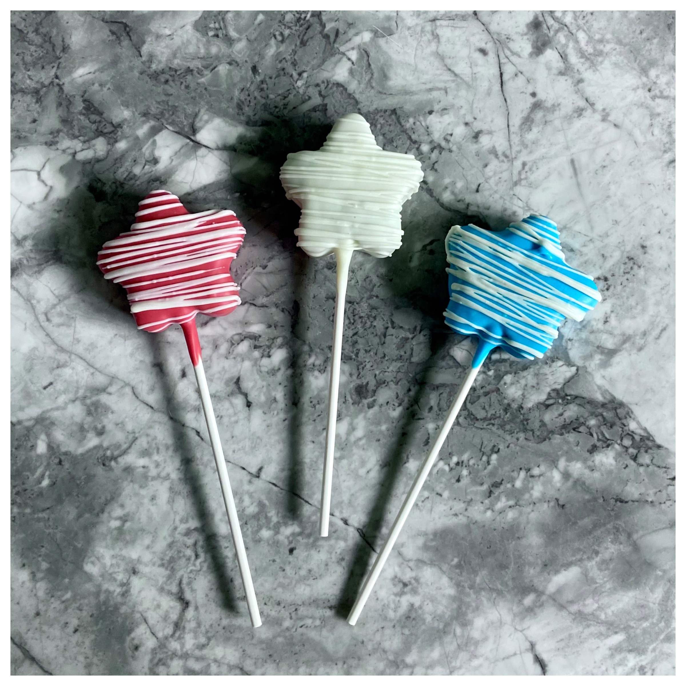 Simple Drizzle Red White and Blue Stars