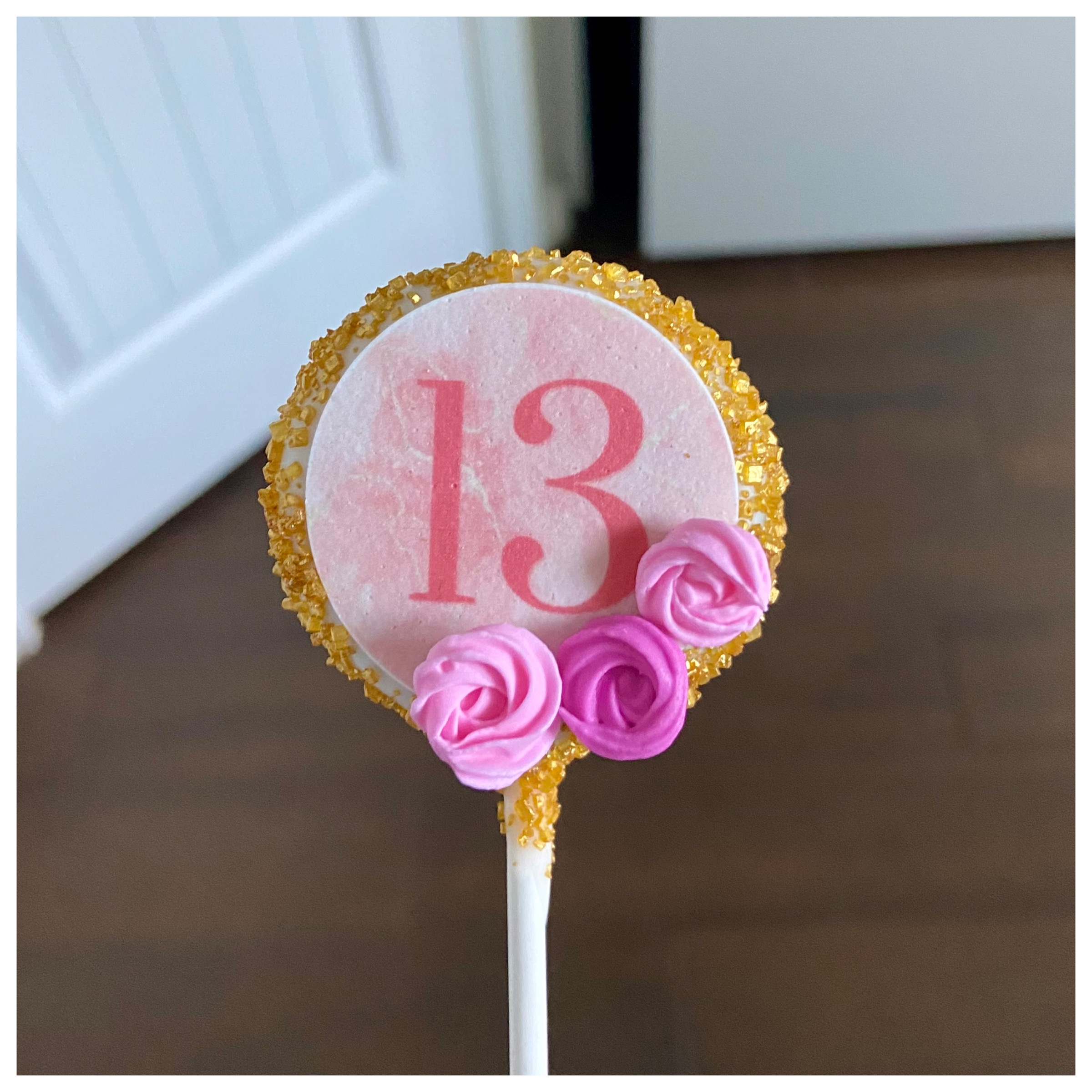 Custom Number Cake Pop with Rosettes