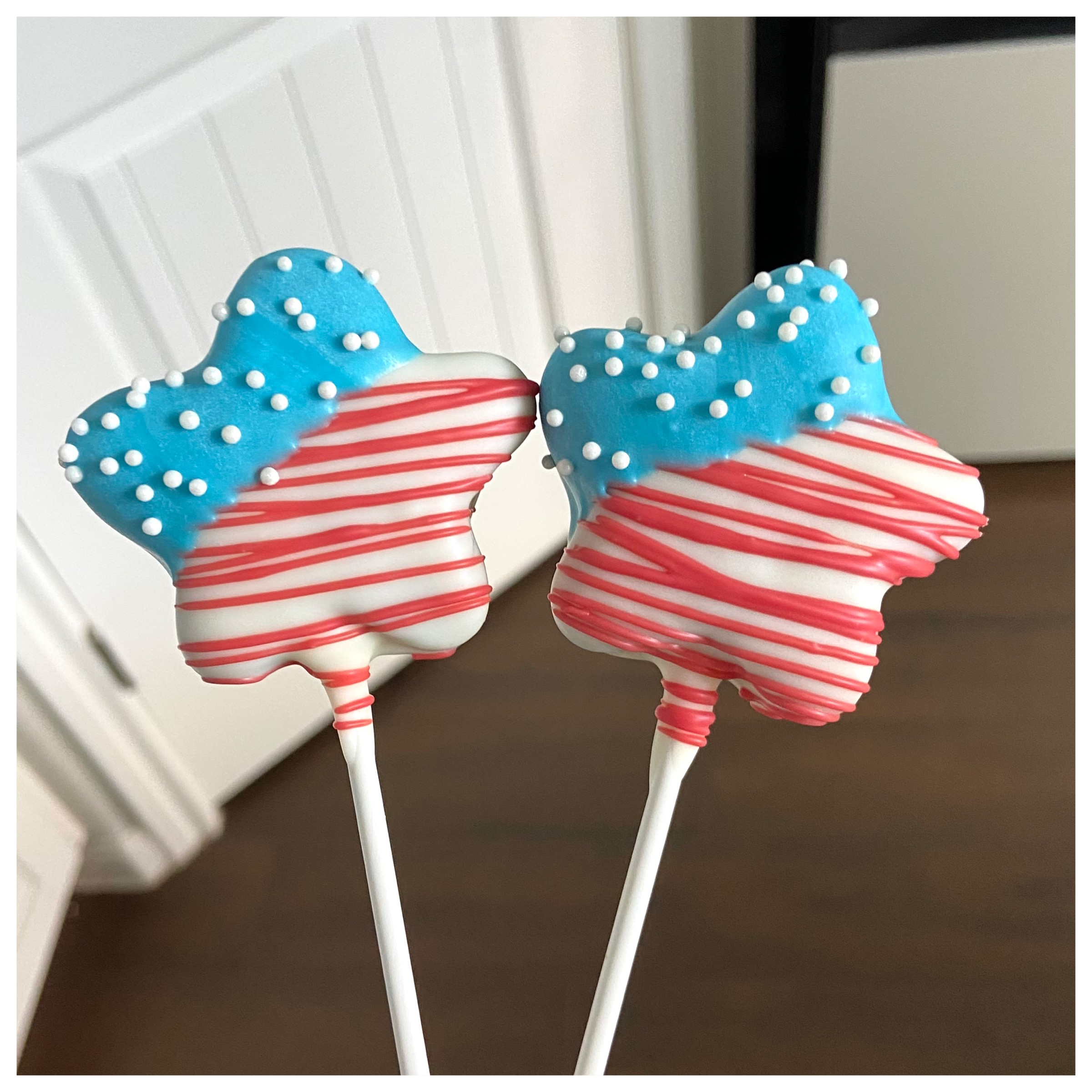 American Flag Star Cake Pops