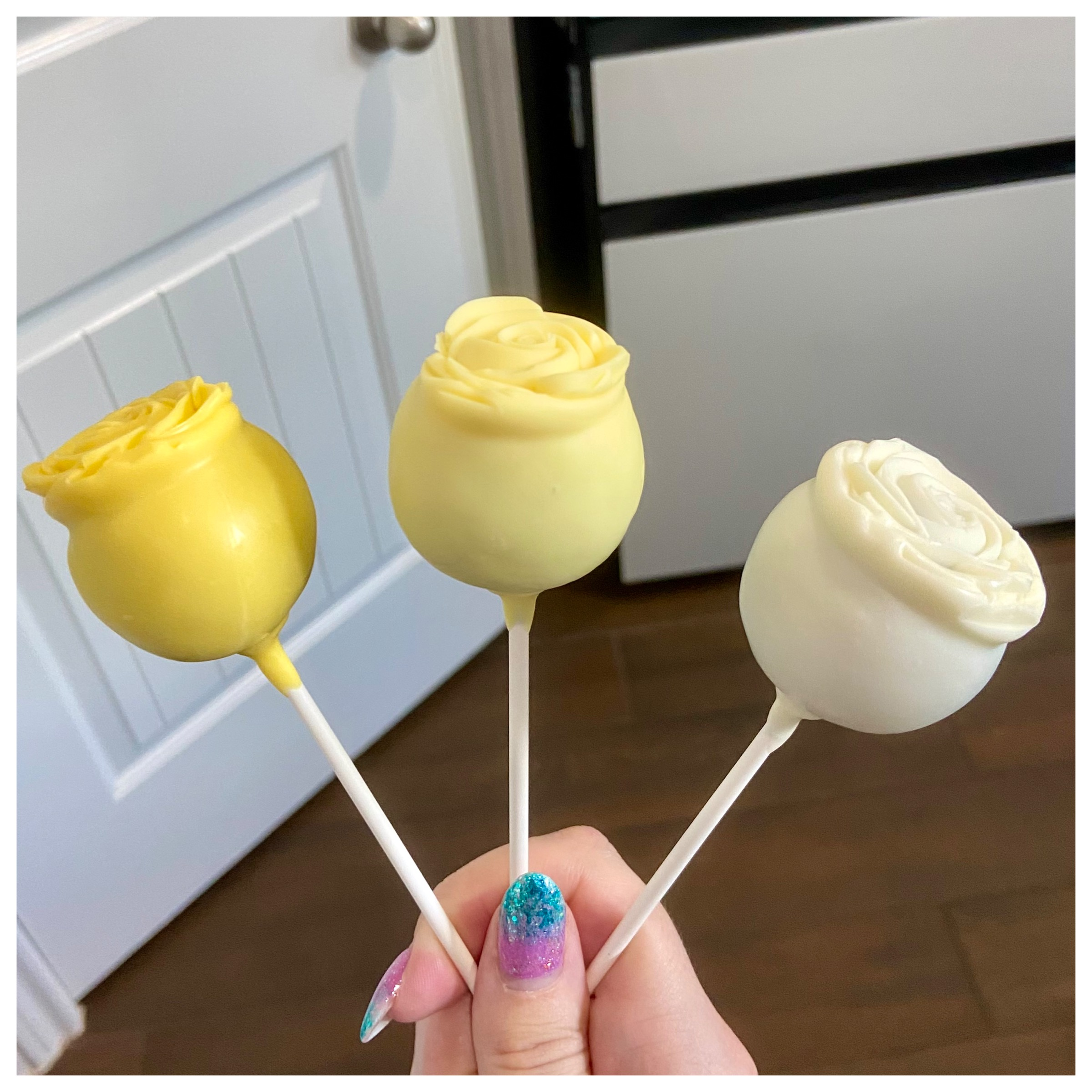 Yellow Rose Cake Pops