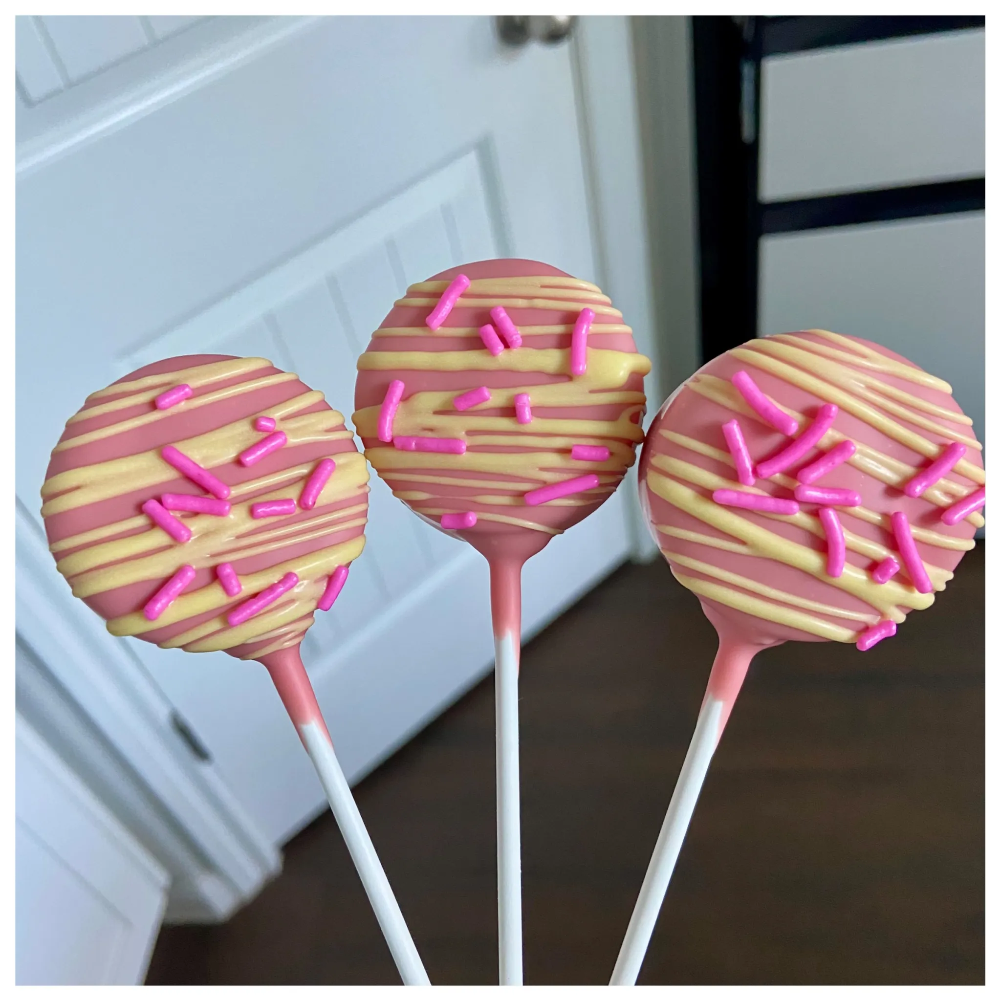 Pink and Yellow Cake Pops