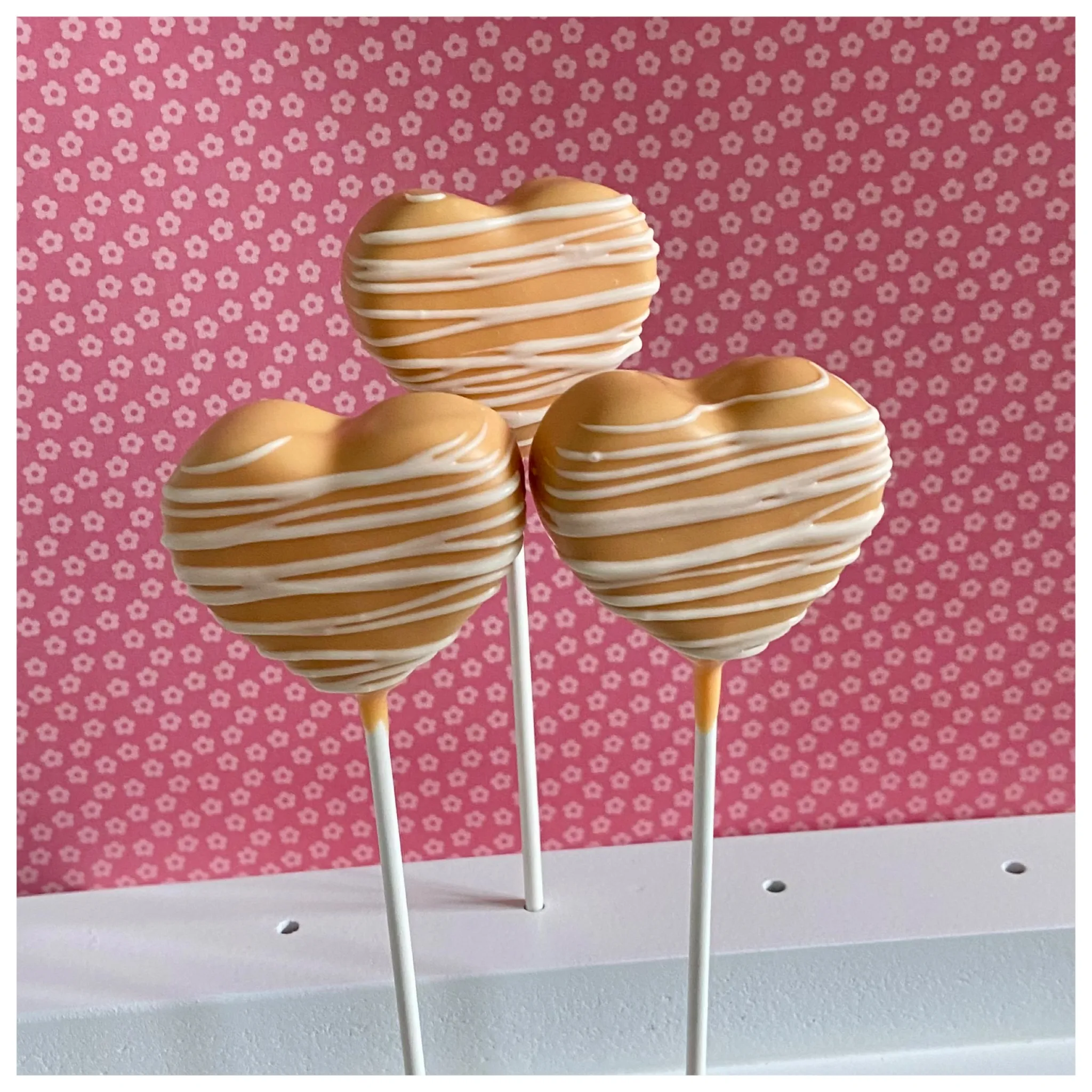 Orange Cake Pop Hearts
