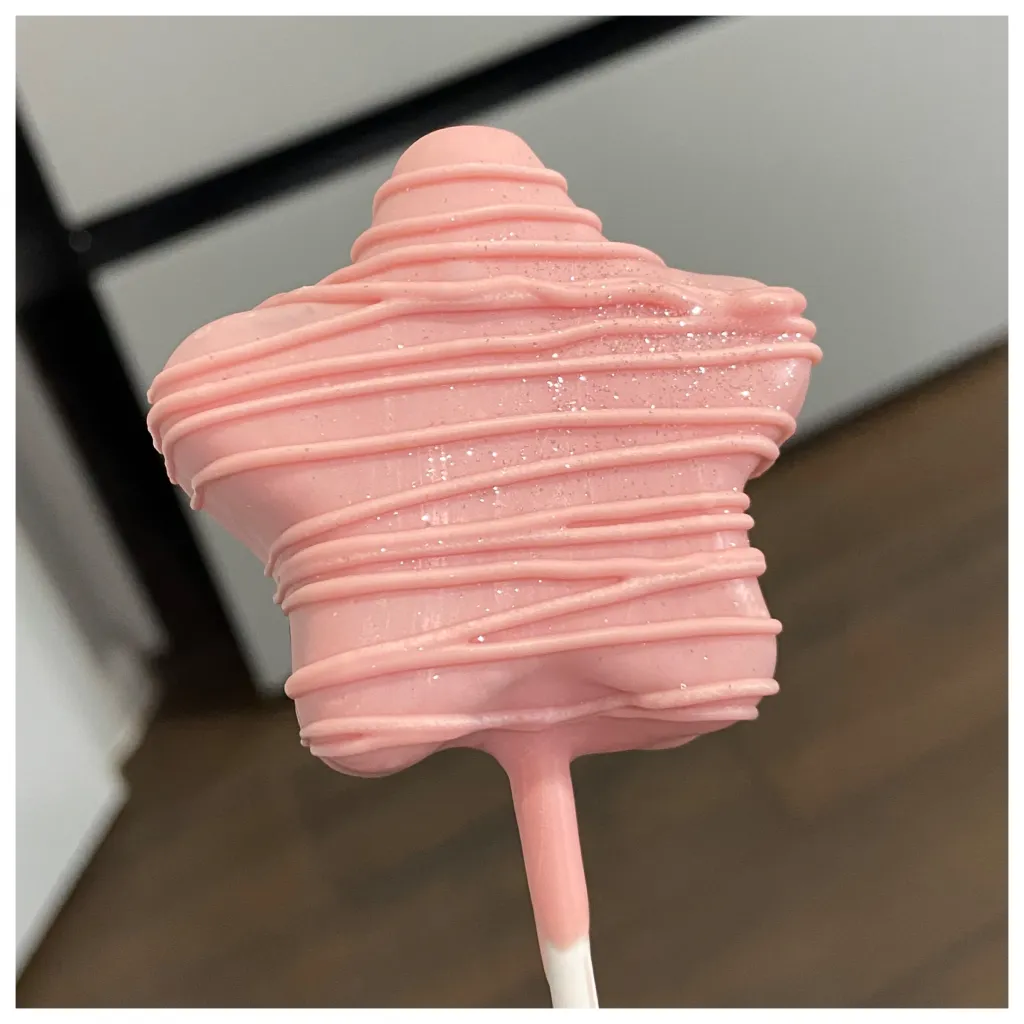 Pink Sparkly Star Cake Pops