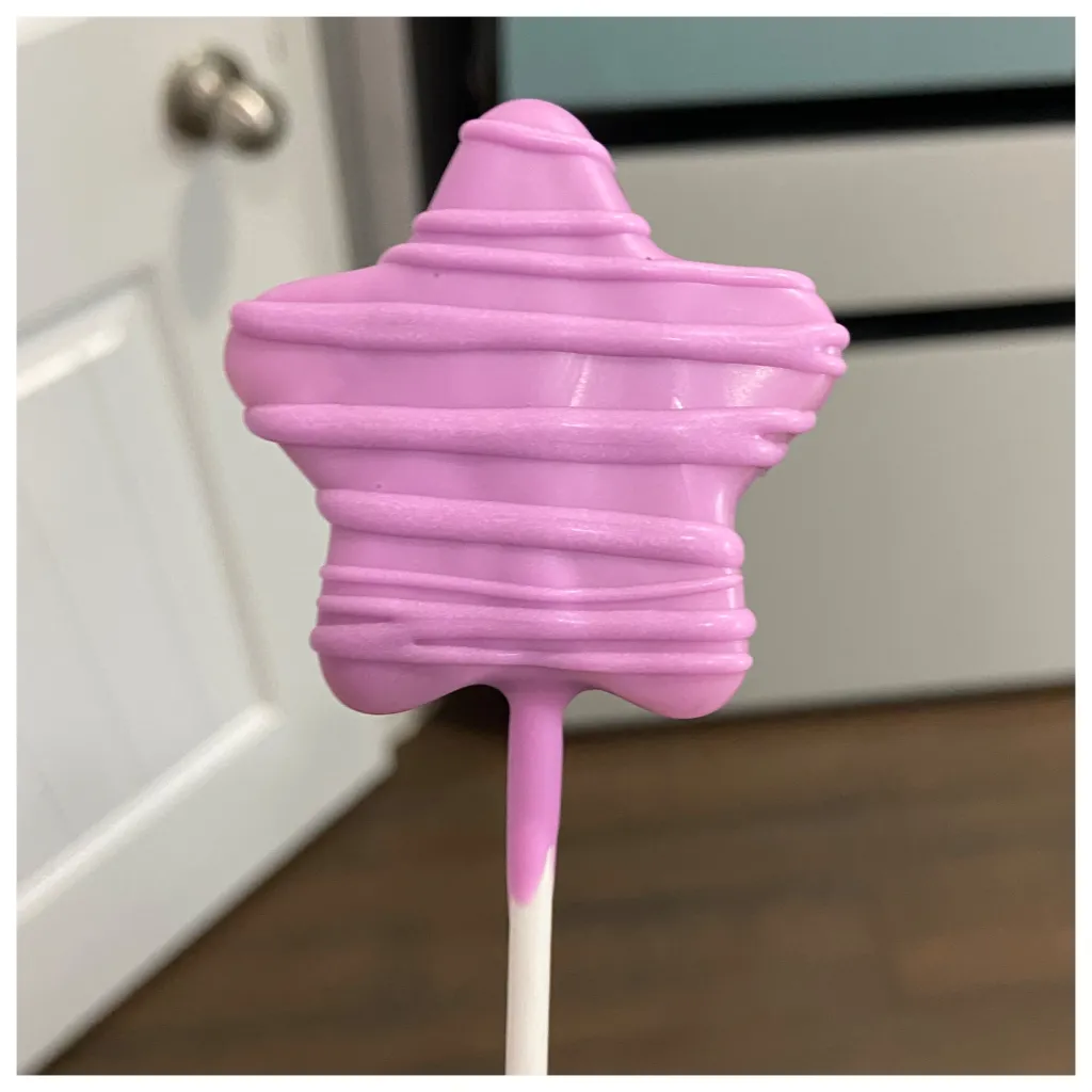 Purple Simple Drizzle Star Cake Pops