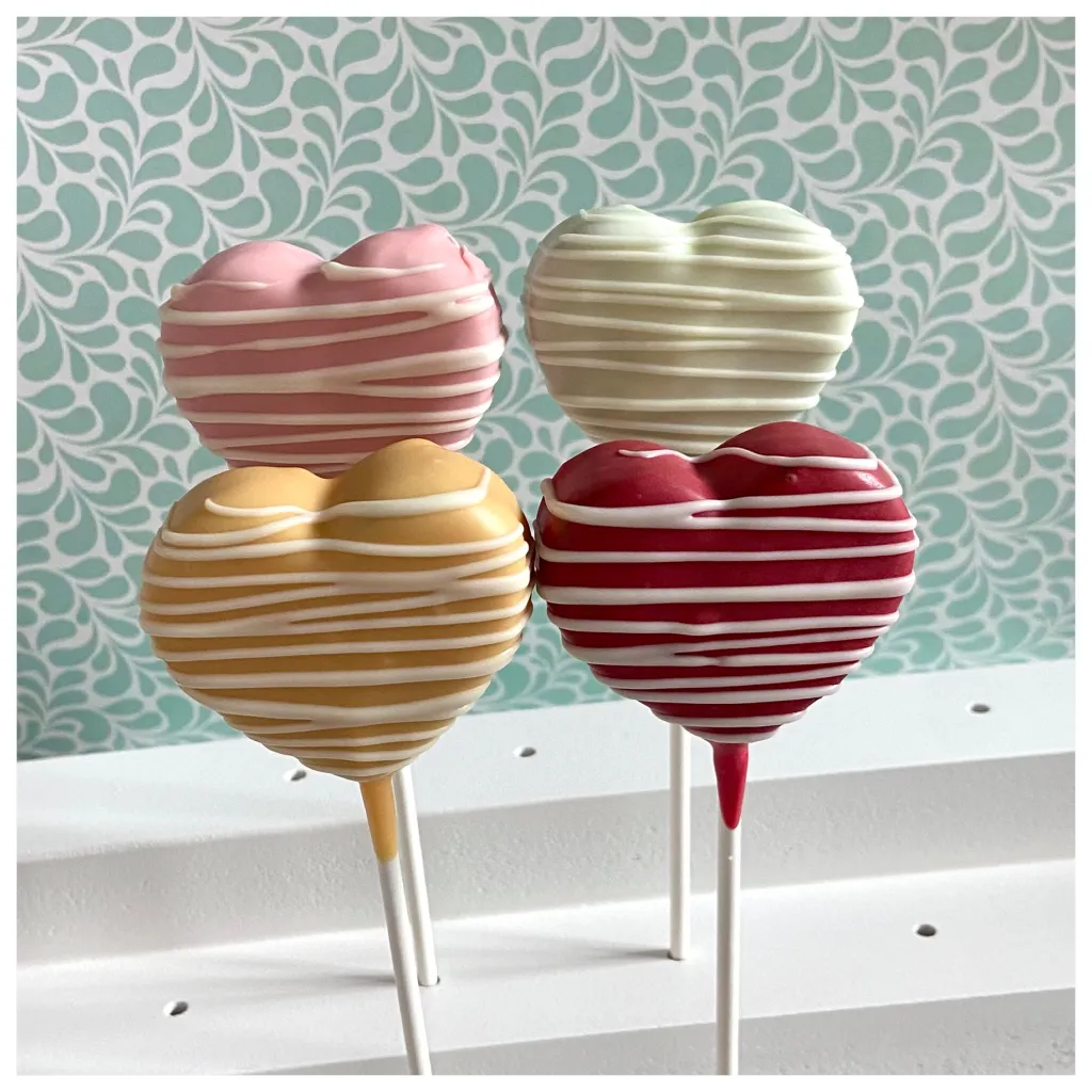A Floral Colorful Heart Cake Pop Selection