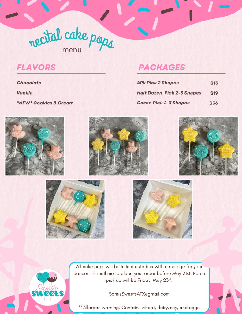 It’s Recital Cake Pop Time!